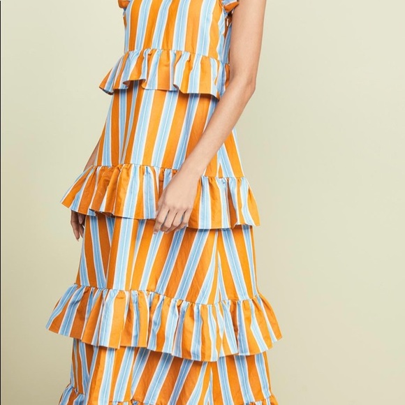 MDS Stripes Cotton Soirée Dress - Picture 2 of 8